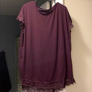 Lace hem tunic